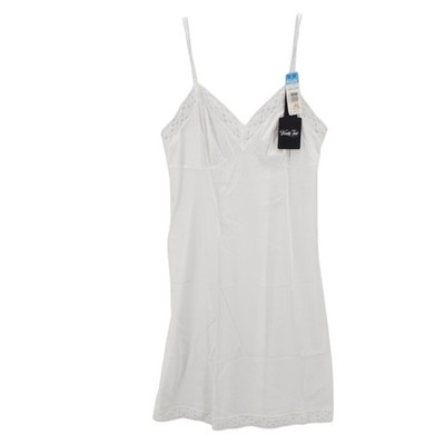NWT VANITY FAIR White Slip Lace Trim Smooth Satiny Nylon VINTAGE Size 38 - 24"