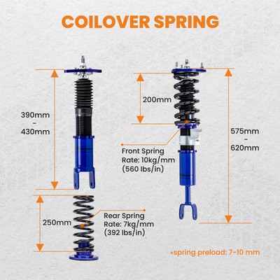 Maxpeedingrods Coilover Shocks For Nissan 350Z 03-08 G35 03-06 Adjustable Height