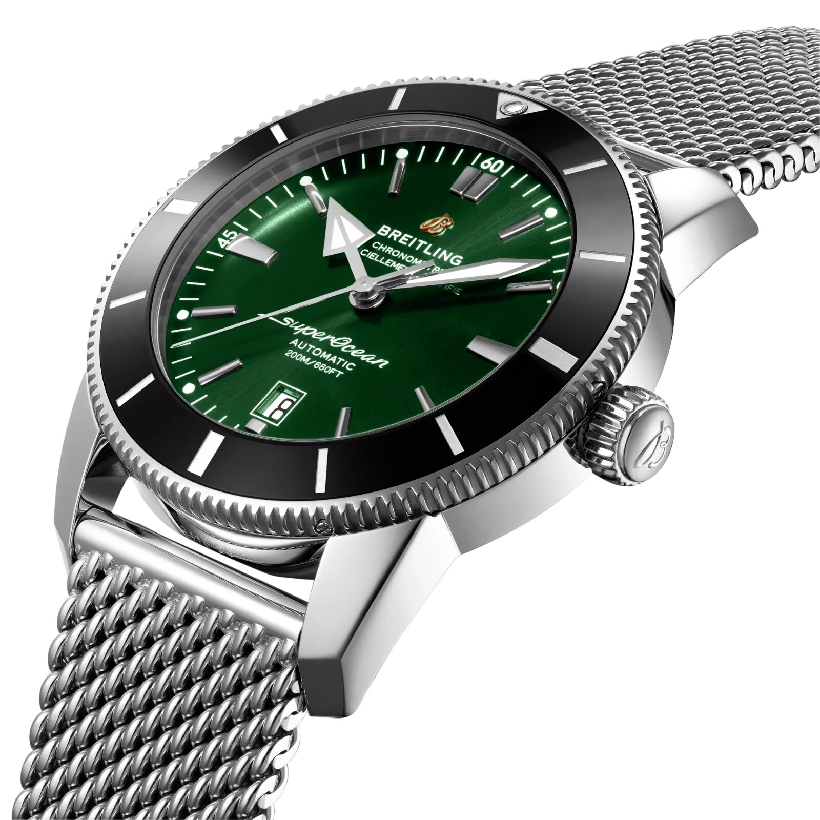 Pre-owned Breitling Superocean Heritage B20 Automatic 46 Green Dial Watch Ab2020121l1a1