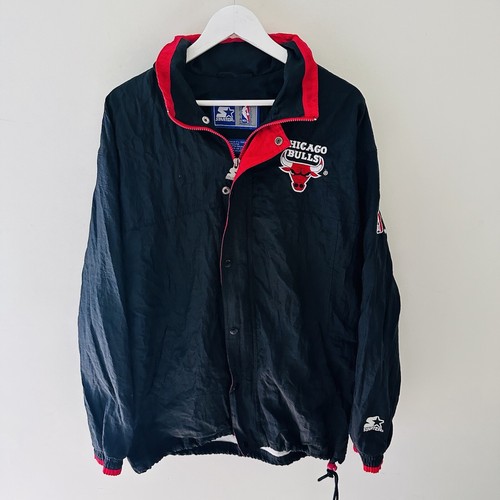 ジャケット・アウター NBA US STARTER BULLS studium jacket Vintage 90s NBA Starter Chicago Bulls Full Zip Hooded