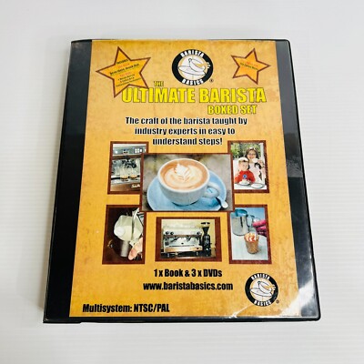 The Ultimate Barista Boxed Set 1 Book + 3 DVDs Coffee Making Guide Espresso