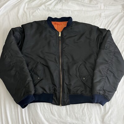 Rothco MA-1 Flight Jacket Men s Large L Black Flyers Intermediate MIL-J-6141