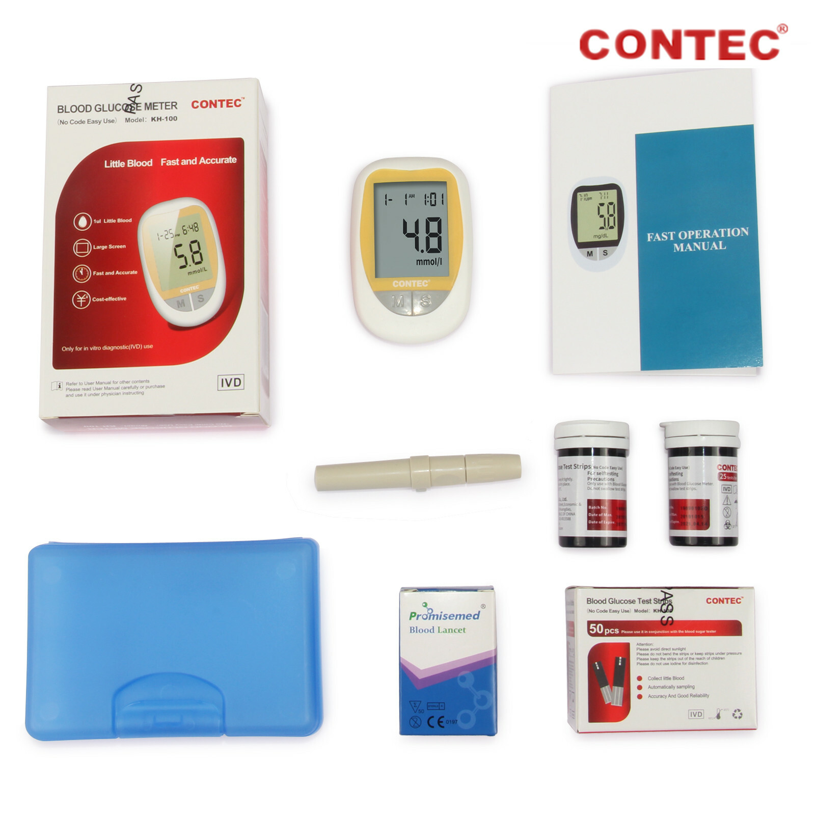 Blutzuckermessgerät zur Blutzuckermessung 50 Stück