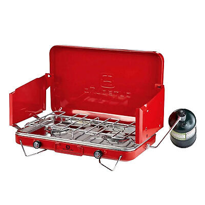 Outbound Double Burner Portable Propane Camping Stove with S