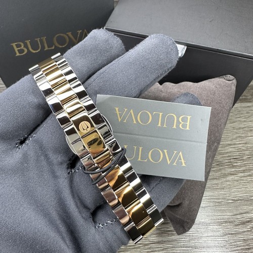Pre-owned Bulova New✅50 Diamonds✅  Rubaiyat Silver Rose Gold Steel Watch 35mm 98r247 $995