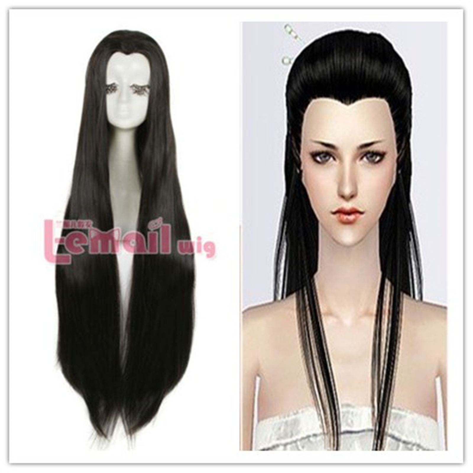 Beauty Tips 100cm Long Black Straight Ancient Maple Widow S Peak