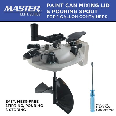 Paint Can Mixing Lid & Pouring Spout, 1 Gallon Size, Stirring Mix Blade, Storing