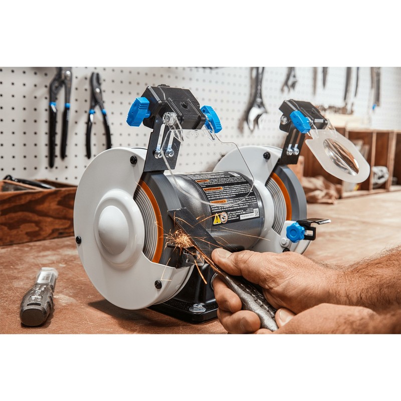 HART 6-inch 2.1-Amp Electric Adjustable Stationary Grinding Bench Grinder