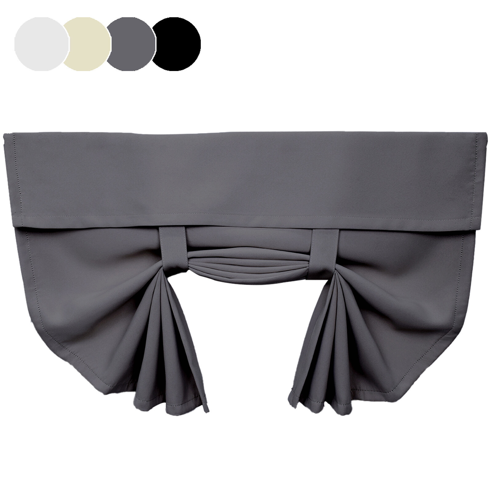 Pleat Door Window Curtains With Two Tiebacks