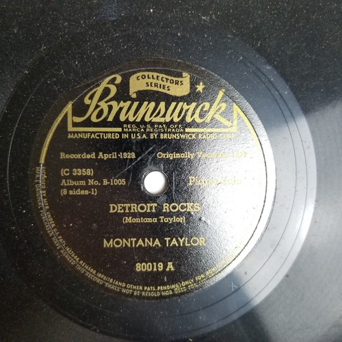 Montana Taylor Detroit Rocks 78rpm 10-inch Brunswick Records