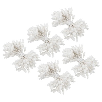 450 Pcs 5mm Double Heads Flower Stamen Artificial Lavender Flower Pistil White