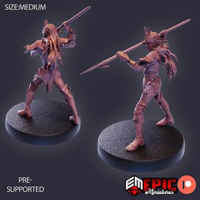 Elven Moon Runner Spear | DnD Miniatures | Fantasy |Tabletop Gaming| Tabletop