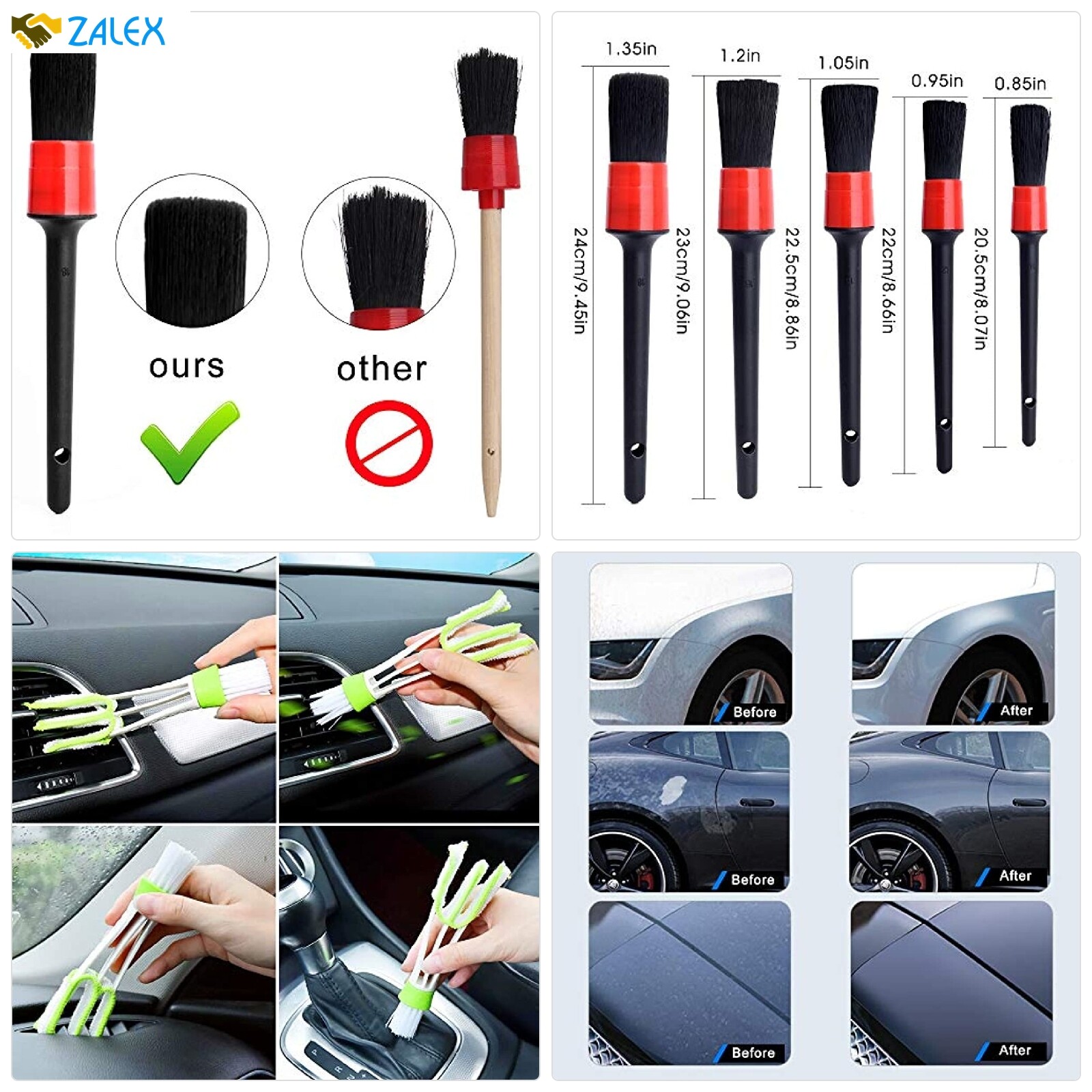 Hicdaw 13pcs Detailing Brush Set Car Detailing Kit For Auto Detailing
