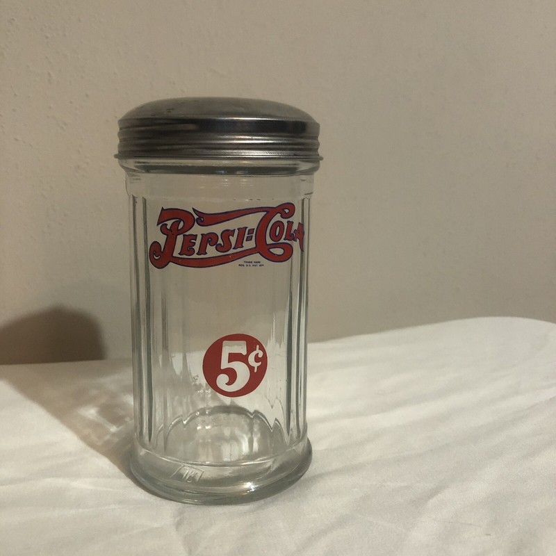 Vintage Pepsi Sugar Glass Container