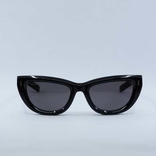 Pre-owned Gucci Gg1521s 001 Black/grey 51-20-140 Sunglasses Authentic In Gray