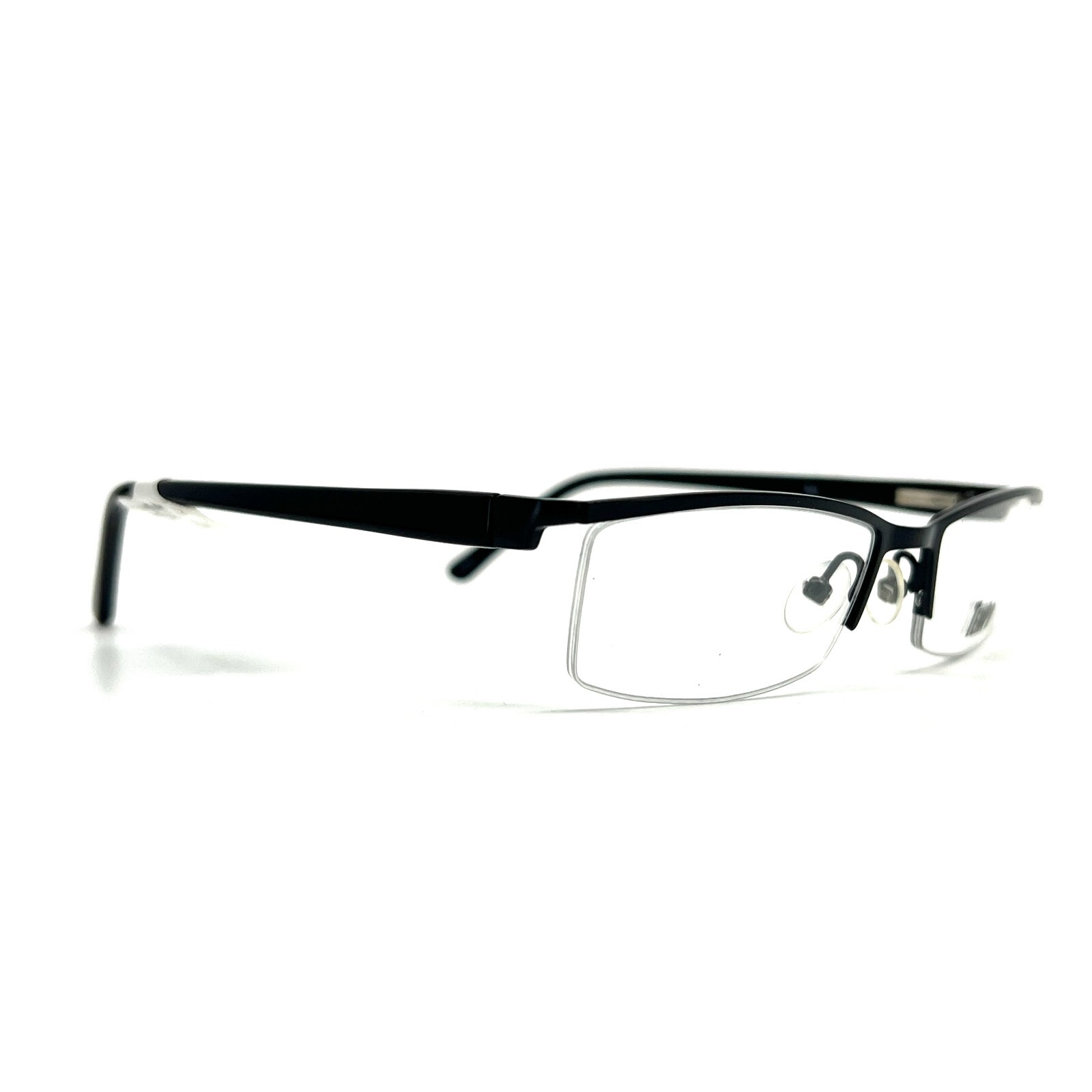 Tempo CTR 9002 BK Black Rectangular Half Rim Eyeglasses Frames 51[]17 135 mm