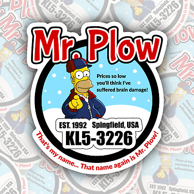 The Simpsons ~ Mr. Plow * STICKER OR MAGNET *