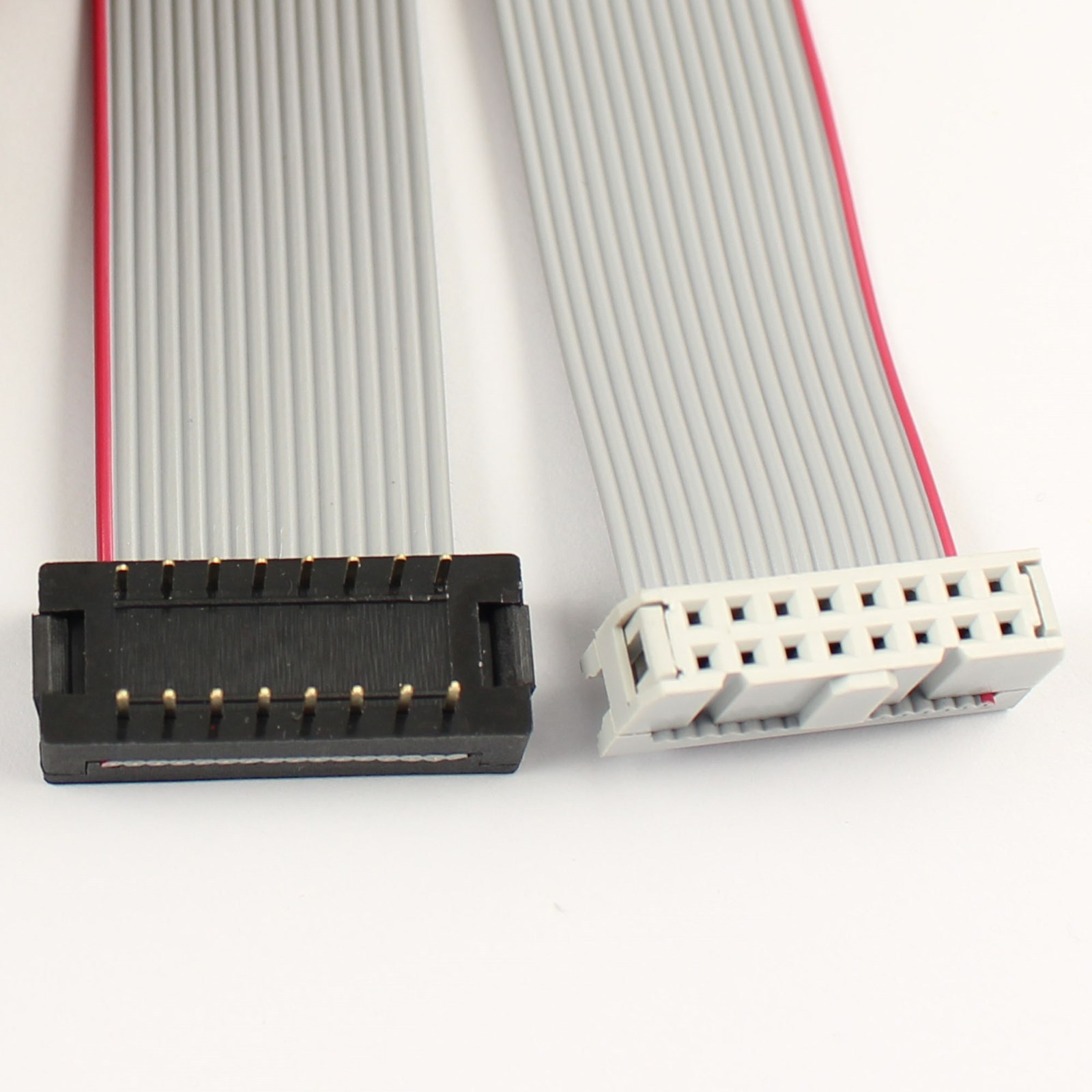 2Pcs IDC Male 16 Pin Connector To IDC Female 16Pin Flat Ribbon Cable