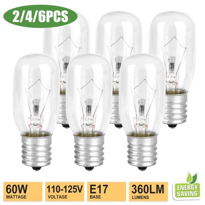 6 Pcs Light Bulb for Whirlpool Microwave E17 Base 125V 40W Replace Part#8206232A
