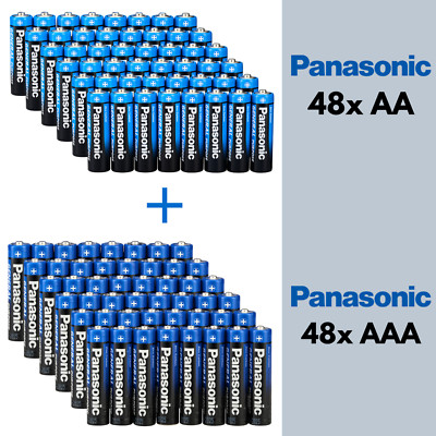 Panasonic AA AAA Batterien Mix-Sparset 96 Stück 48x AA & 48x AAA Zink Kohle 1,5V