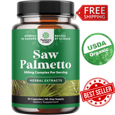 Saw Palmetto 500mg Prostate Supplement Potent Herbal Urinary Support 30Capsules