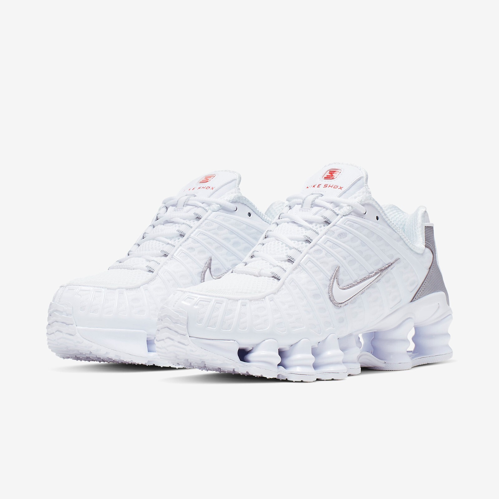 Pre-owned Nike Wmns Shox Tl White And Max Orange Ar3566-100 [women Sz] In White/metallic Silver/max Orange/white