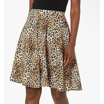 Star Vixen Leopard Print Knee Length Skirt SZ S Ponte Chic Stylish Fashion NWT
