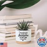 You're Awesome Funny Succulent Plant Pot, Cute 3.5 Inch Small Ceramic Cactus Planter Pot with Drainage, Home Office Desk Decor for Friends Coworker Birthday Christmas Housewarming Gifts (No Plants)