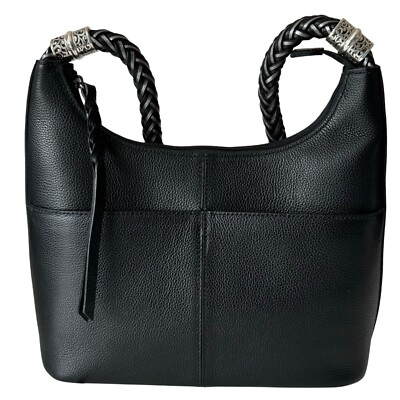 Brighton Bellaire Hobo Leather Purse Handbag BLACK ANTHRACITE MSRP $395 NWT