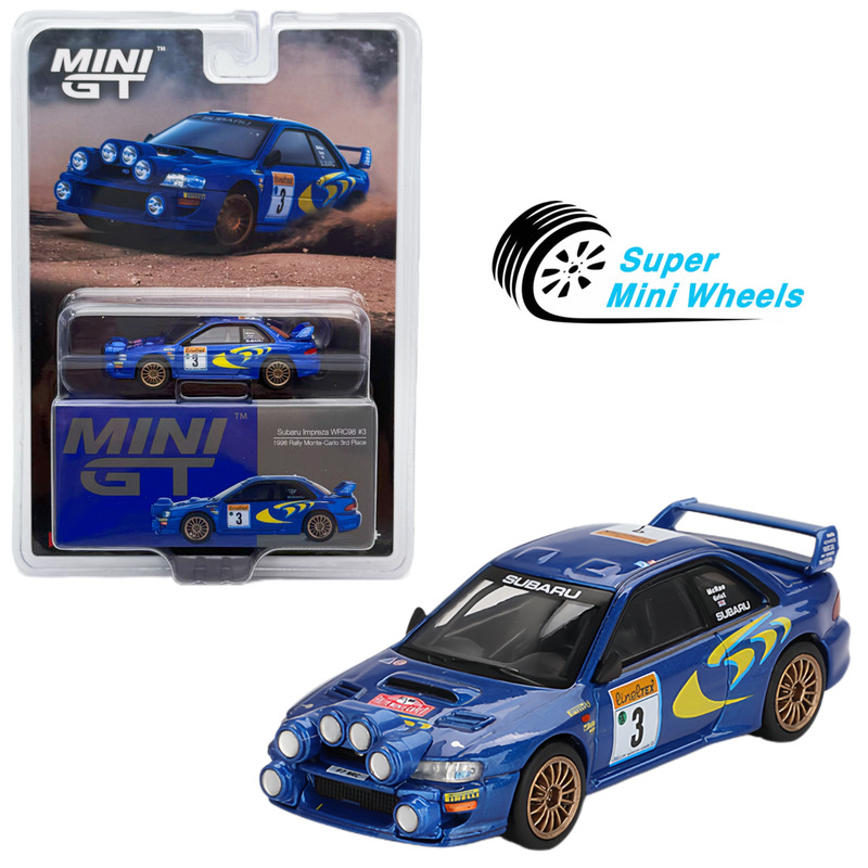 Mini GT 1:64 Subaru Impreza #3 WRC98 1998 Rally Monte-Carlo