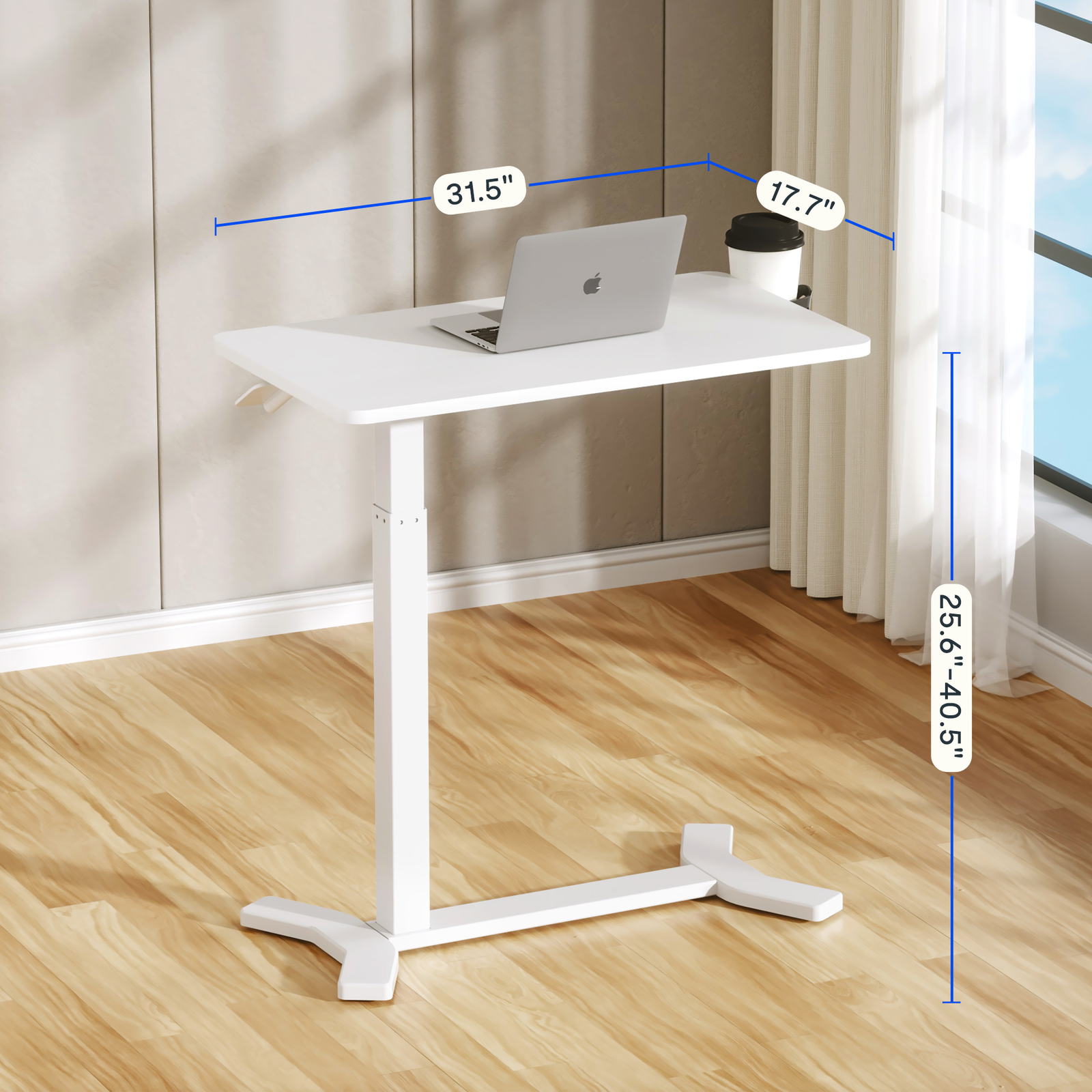 FlexiSpot 28" Movable Height Adjustable Overbed Bedside Laptop Table