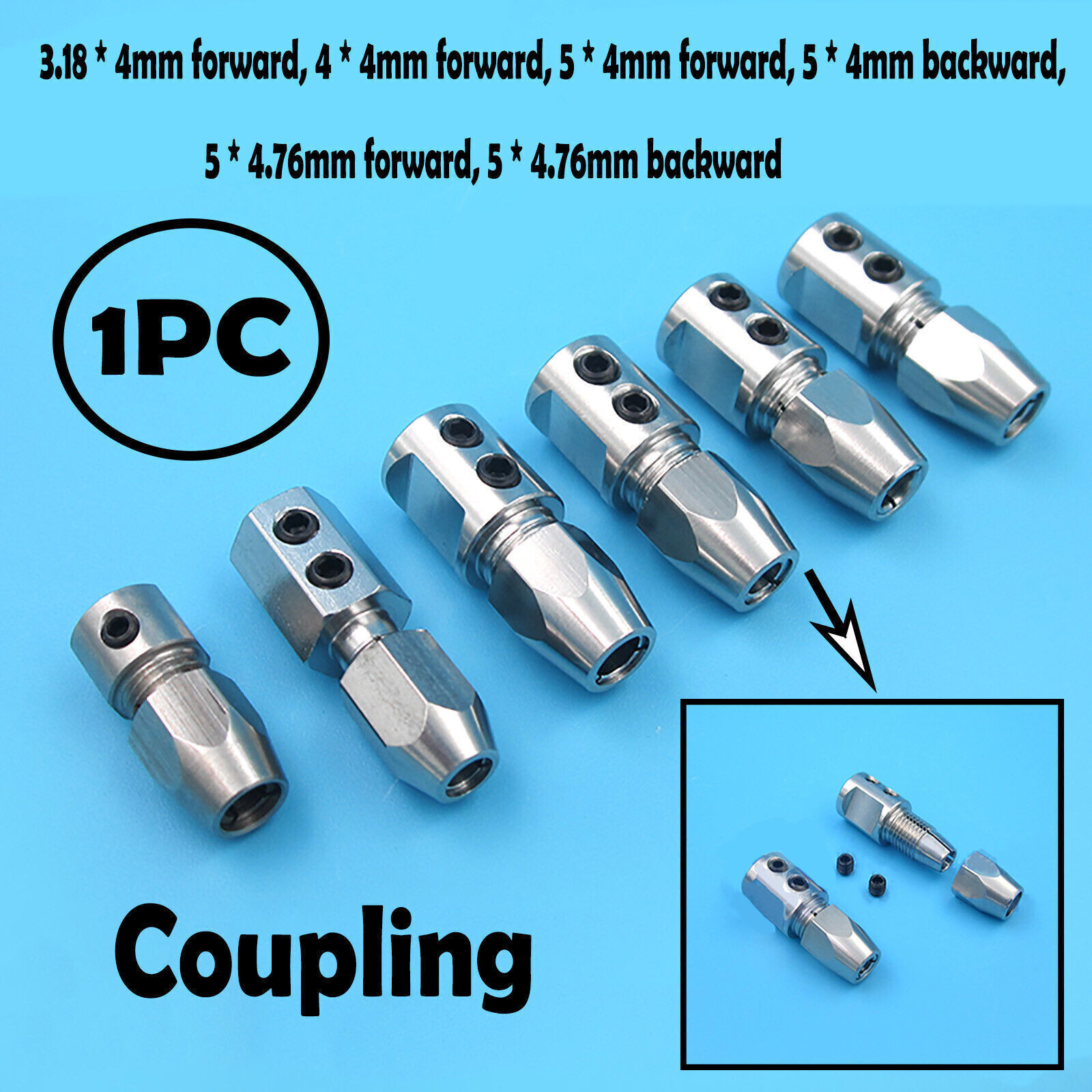 For RC Boat 3.18*4/4*4/ 5*4/5*4.76MM Forward/Backward Motor Shaft ...