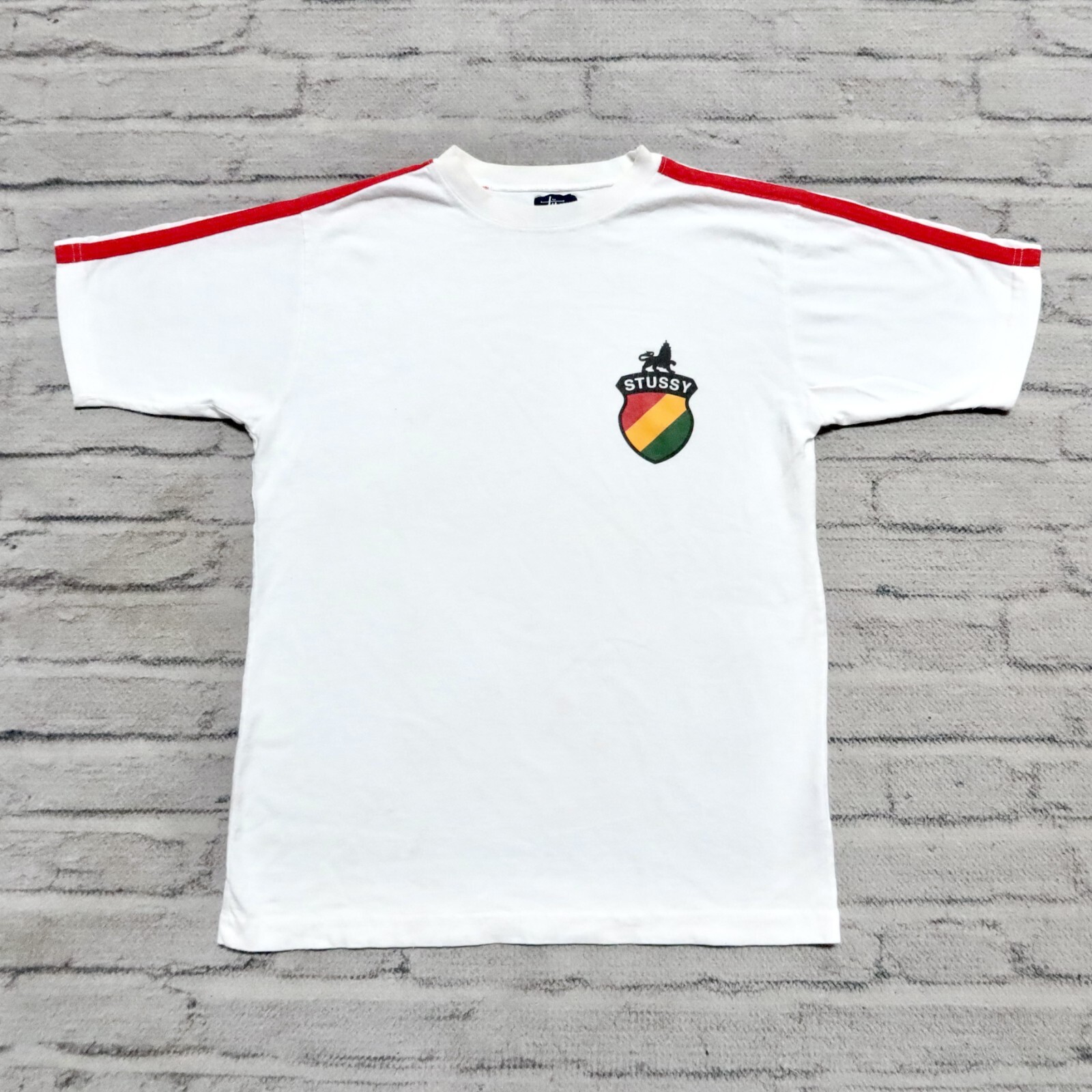 Vintage 90s Stussy Rasta Lion Crest Logo Shirt Size S M Made