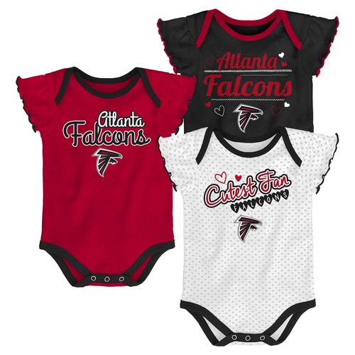 Боди Atlanta Falcons из трех комплектов Outerstuff для девочек-младенцев NFL (0–24 мес.)