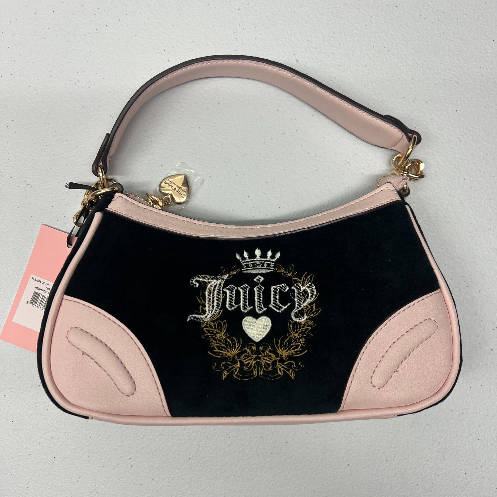 Juicy Couture Shoulder Bag Liquorice Velour Heritage New Juicy Couture Shoulder Bag Liquorice Velour Heritage New