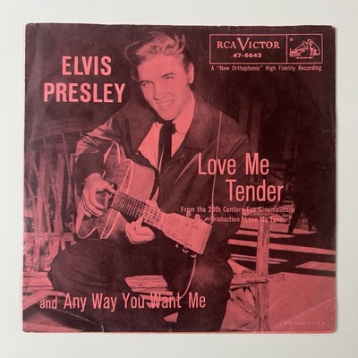 Elvis Presley Love Me Tender 7” 45 RPM Silver Line Magenta