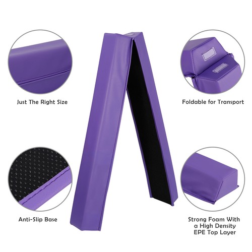6FT Folding Balance Beam Non Slip Rubber Base Gymnastics Beam Practice Training