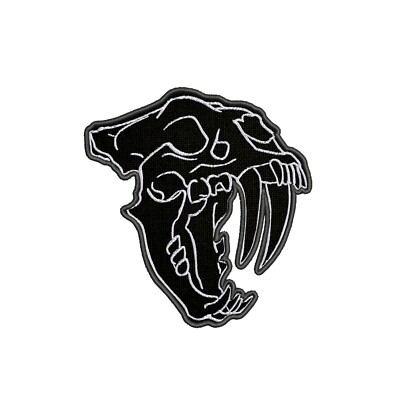 Sabre Tooth Tiger Patch Embroidered Iron-on Applique Extinct Animals Souvenir