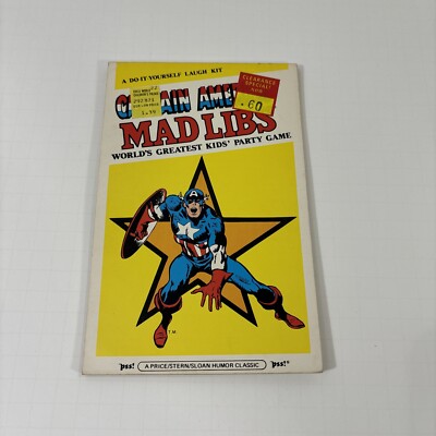 Captain America Mad Libs Marvel 1981 Vintage Unused