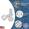 uxcell 10Pcs 1/4-20 x 1 Flanged Hex Head Bolts, 304 Stainless Steel Flange Hexagon Screws, Flange Hex Drive Screws 5.8 Grade for Machinery Industry Home Appliances, Silver