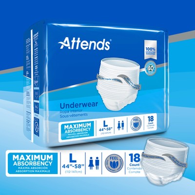 Attends Disposable Underwear Large Heavy 72 Ct