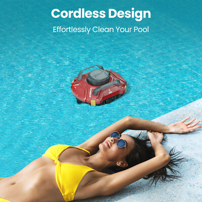 Swimming Pool Cleaner Robot Robotic Vacuum Automatic with Quick Charge Red