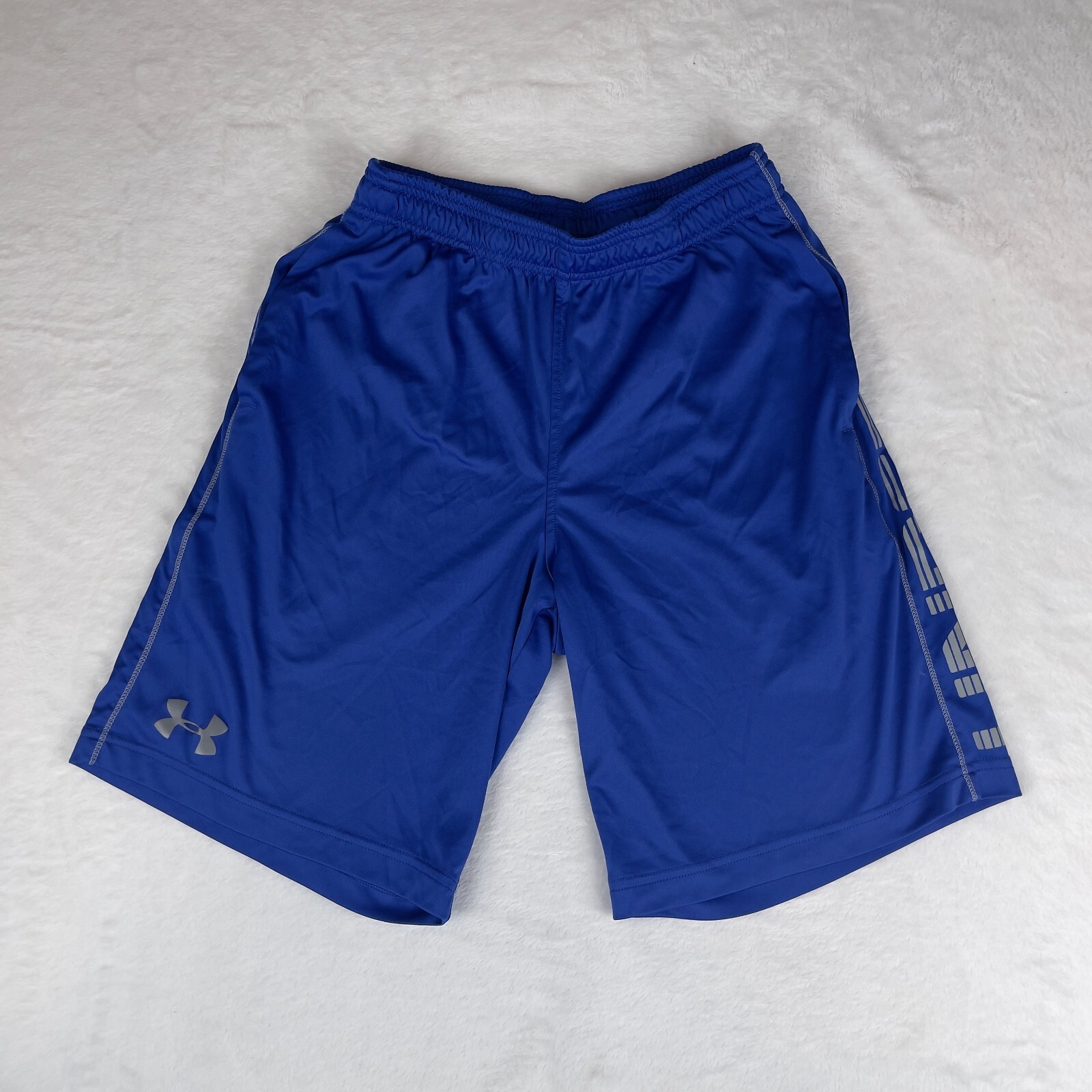 Under armour Short Men Small Blue Heatgear Loose Logo Elastic Waist Athletic Fit