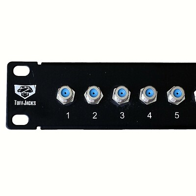 24 Port 3GHz Coax Patch Panel CATV F-81  Connector 19'' Rackmount Tuff Jacks