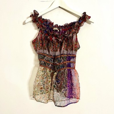 ETRO MULTI SILK TOP Rare Archive Vintage Y2K