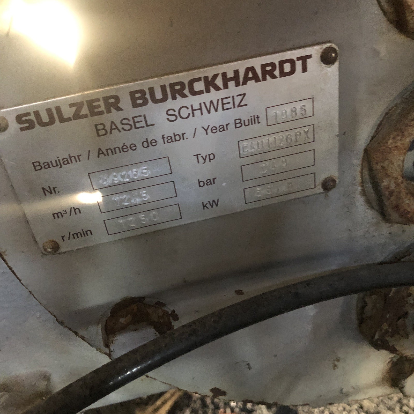 Sulzer 100 Hp Cng Compressor only 4000 hours in enclosure