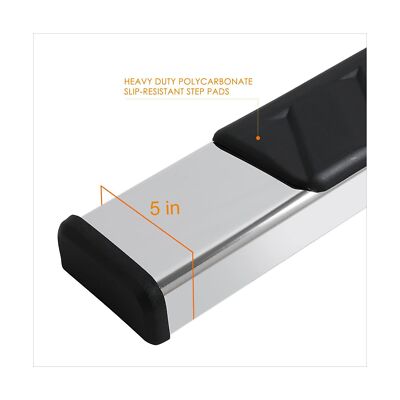 PM PERFORMOTOR 5 Inches Wide Stainless Steel Side Step Nerf Bar Running Board...