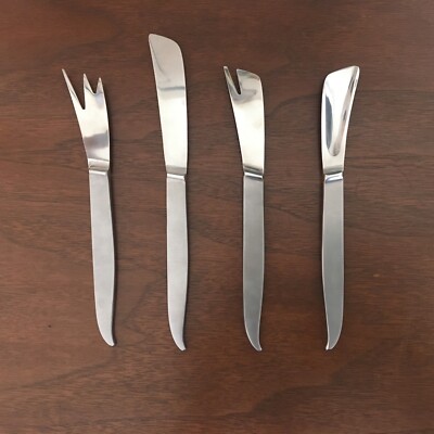 VTG Arthur Salm Delmonico Snack Set Jam Spoon,cheese Knife,meat Fork,butter Knif