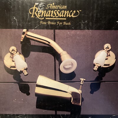 Brass American Renaissance Tub and Shower Set. NOS