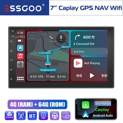 7'' Android 13 Car Stereo Carplay GPS NAVI Radio 2 DIN 4+64G IPS Touch Screen USB